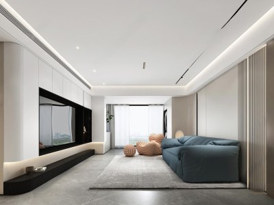 现代简约客餐厅3D模型下载